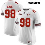 Women's NCAA Ohio State Buckeyes Jerron Cage #98 College Stitched Authentic Nike White Football Jersey BU20C06YS